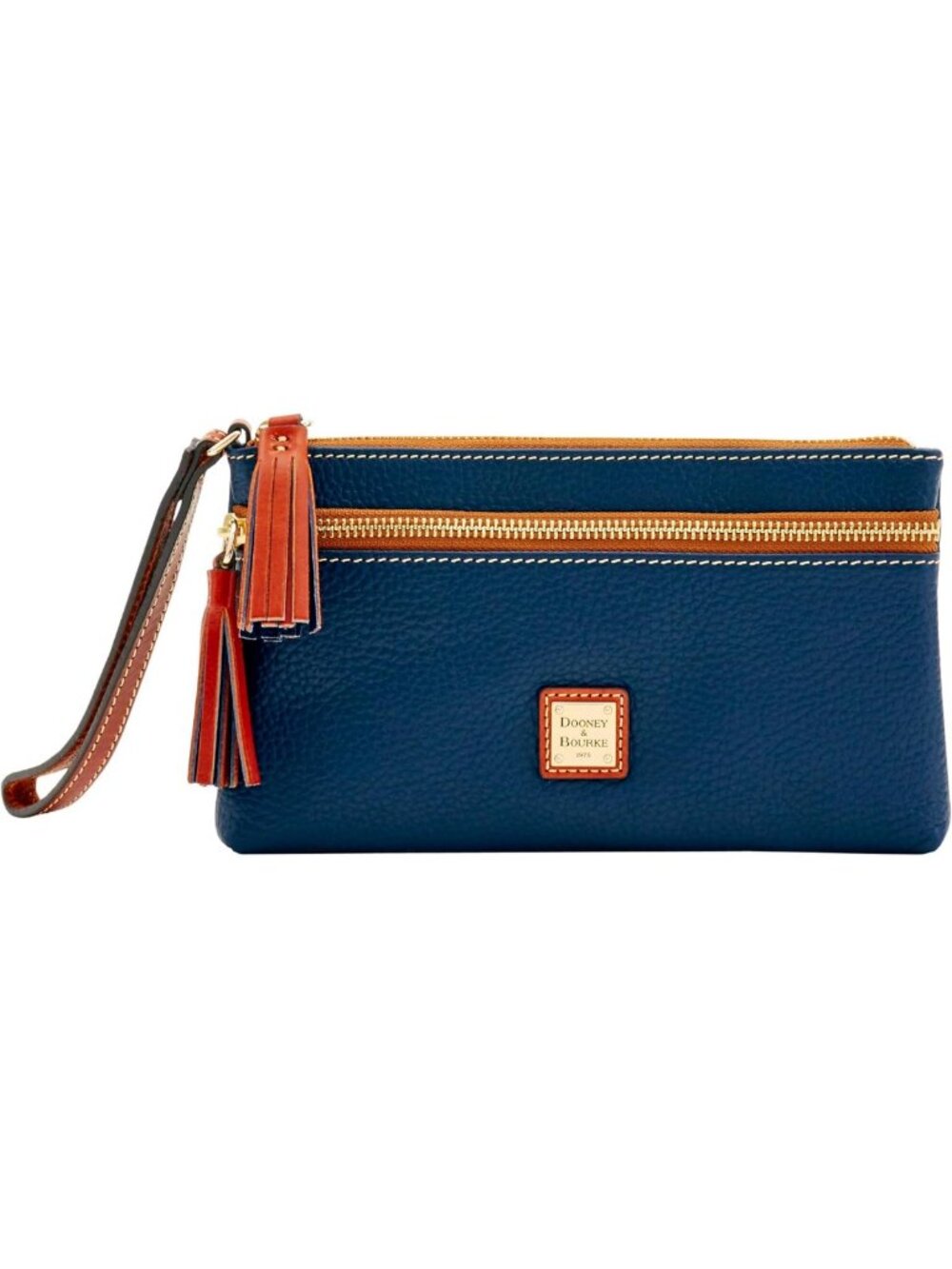 Pebble Grain Double Zip Wristlet Handbag - Stylish & Functional Accessory